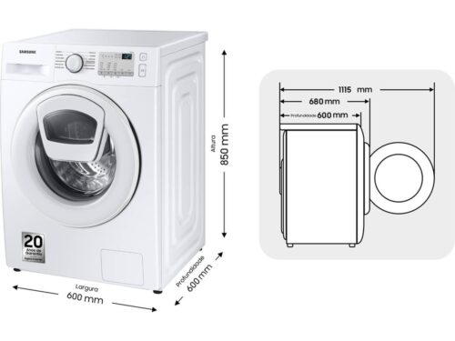 Máquina de Lavar Roupa SAMSUNG WW90T4540TH (9 kg - 1400 rpm - Branco) - Image 3