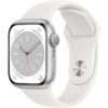 APPLE Watch Series 8 GPS 41 mm Prateado com Bracelete Desportiva Branca