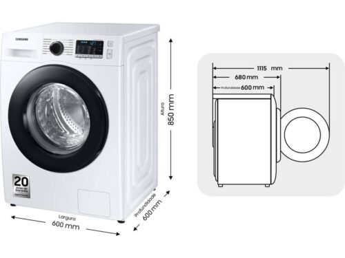 Máquina de Lavar Roupa SAMSUNG WW11BGA046AE (11 kg - 1400 rpm - Branco) - Image 3